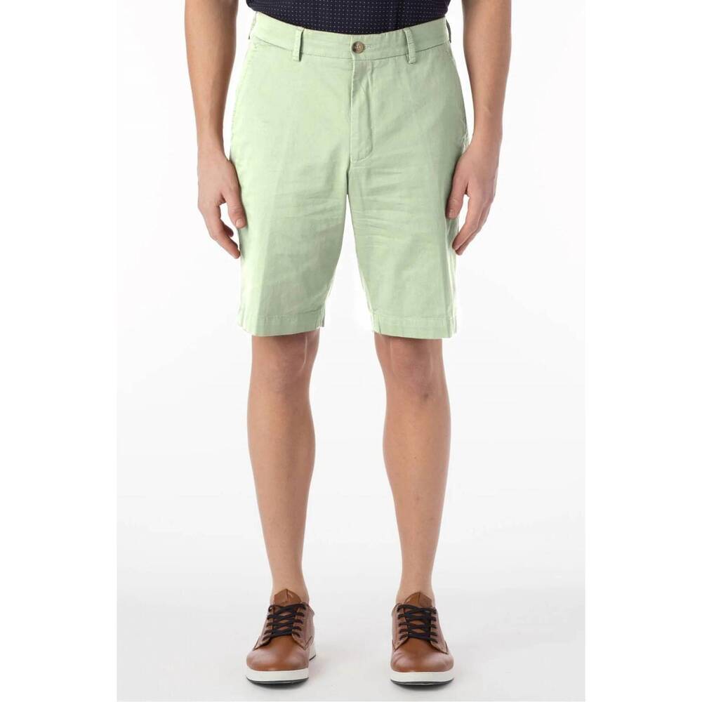 NEW BALLIN stretch cotton linen shorts in avocado